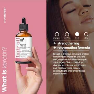 ArtNaturals Keratin Hair Oil 4oz - Revitalizing Treatment for Damaged Hair & Scalp