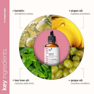 ArtNaturals Keratin Hair Oil - Nourishing Treatment for All Hair Types
