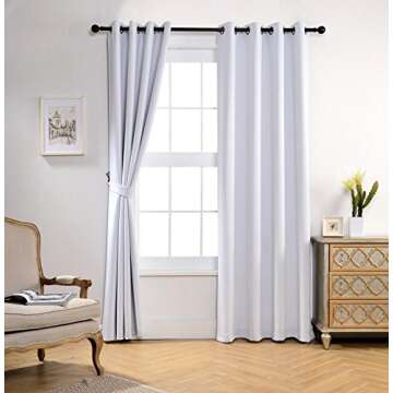 MIUCO Room Darkening Thermal Insulated Grommet Window Blackout Curtains Panels for Bedroom 1 Pair 52...