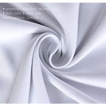 MIUCO Room Darkening Thermal Insulated Grommet Window Blackout Curtains Panels for Bedroom 1 Pair 52x95 Inch Greyish White, Bonus 2 Tie Backs Included