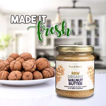 Sun & Seed Raw Organic Walnut Butter 250g - Purely Nutritious Spread
