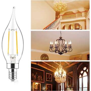 Sengled E12 LED Candelabra Bulb 60W Equivalent Dimmable LED Chandelier Light Bulbs 5W 2700K Soft White 450LM B10 Flame Tip Vintage LED Filament Candle Bulb with Decorative E12 Candelabra Base, 6 Pack