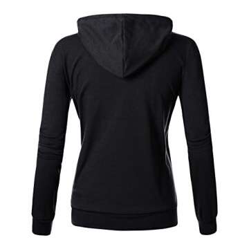 GIVON Basic Lightweight Zip Up Hoodie Long Sleeve Thin Hooded Jacket for Women with Plus Size / DCF200-BLACK-L