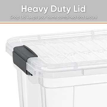 Superio X-Deep Clear Storage Container with Lid and Handles, Stackable Organizer Bin for Home, Garage, and Dorm- Store Cloths, Boots, Toys, and Accessories, (12 Qt.)