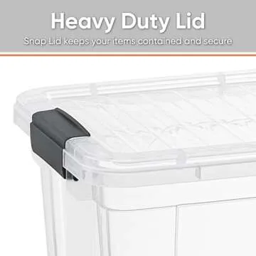 Superio X-Deep Clear Storage Container with Lid and Handles, Stackable Organizer Bin for Home, Garage, and Dorm- Store Cloths, Boots, Toys, and Accessories, (12 Qt.)