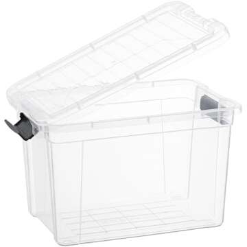 Superio X-Deep Clear Storage Container with Lid and Handles, Stackable Organizer Bin for Home, Garage, and Dorm- Store Cloths, Boots, Toys, and Accessories, (12 Qt.)