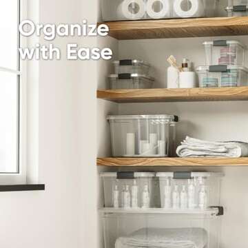 Superio X-Deep Clear Storage Container with Lid and Handles, Stackable Organizer Bin for Home, Garage, and Dorm- Store Cloths, Boots, Toys, and Accessories, (12 Qt.)