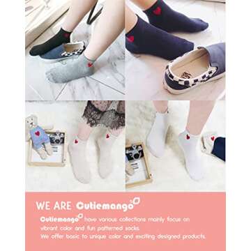 CUTIE MANGO 3 Pair Heart Print Ankle Socks Mid-quarter Daily Casual Soft Comfortable Fit Simple Cute Design Lovely Socks Short Crew Premium Cotton Sox 6,7,8,9,10 size for women (White)