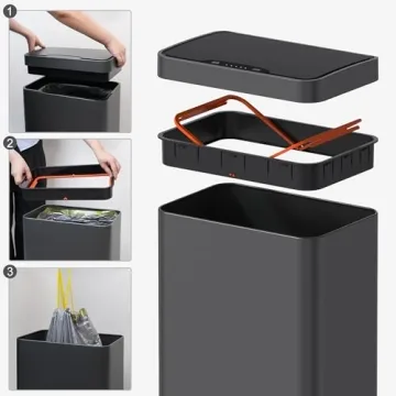 Mbillion 15G Touchless Stainless Steel Smart Trash Can