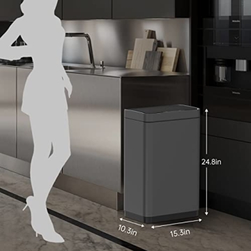 Mbillion 15G Touchless Stainless Steel Smart Trash Can