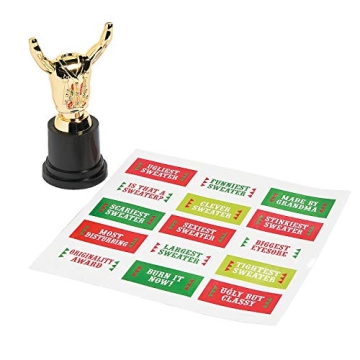 Fun Express - Ugly Sweater Costume Trophy for Christmas - Stationery - Awards - Trophies & Awards - ...