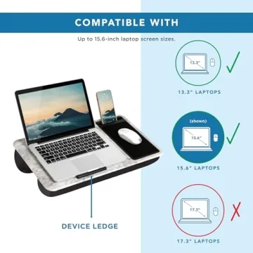 LAPGEAR Home Office Lap Desk with Device Ledge and Mouse Pad