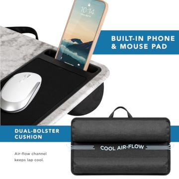 LAPGEAR Home Office Lap Desk with Device Ledge and Mouse Pad