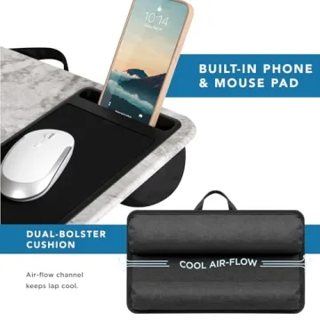 LAPGEAR Home Office Lap Desk with Device Ledge and Mouse Pad