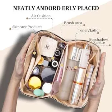 Portable Makeup Bag for Easy Access, Waterproof, and Stylish