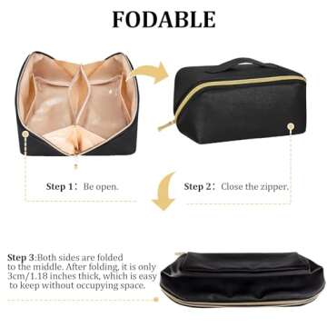 Portable Makeup Bag for Easy Access, Waterproof, and Stylish