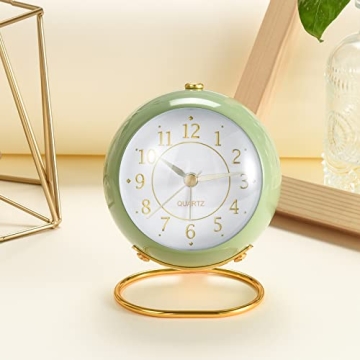 Tetino Retro Alarm Clock Silent Battery Night Light