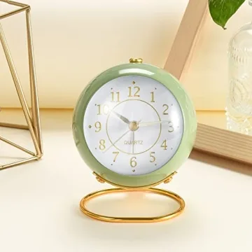 Tetino Retro Alarm Clock Silent Battery Night Light