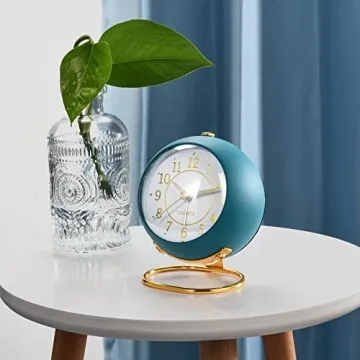 Tetino Retro Alarm Clock Silent Battery Night Light