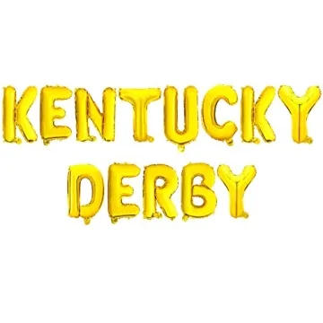 KENTUCKY DERBY Gold Foil Balloons Banner - 18in Horse Racing Party Decor