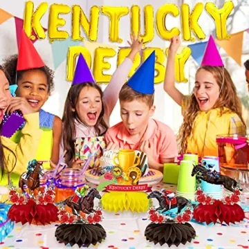 Kentucky Derby Gold Foil Balloons Banner for Celebrations