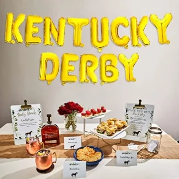 Kentucky Derby Gold Foil Balloons Banner for Celebrations