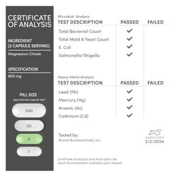 Magnesium Citrate 800mg, 180 Capsules, Digestion & Constipation Support, Vegan Safe, Non-GMO, Double Wood Supplements