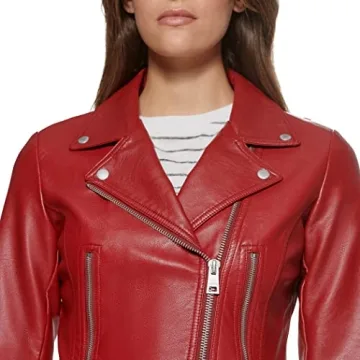 Levi's Women's Deep Red Faux Leather Moto Jacket