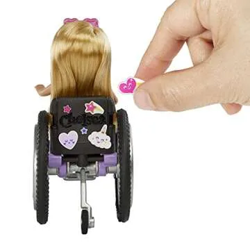 Barbie Chelsea Doll & Wheelchair with Moving Wheels, Ramp, Sticker Sheet & Accessories, Small Doll with Blonde Hair