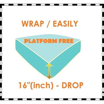 Elegant Comfort Top-Knot Tassle Pompom Fringe Ruffle Skirt Around Style Elastic Bed Wrap- Wrinkle Resistant 16 inch Drop, Queen/King, White