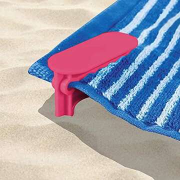 Forzaddik Outdoor Anchor Stakes – Essential Clip Stakes for Beach & Picnic, Pack of 8 (Rose)