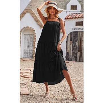 BTFBM 2024 Summer Maxi Dresses for Women, Spaghetti Strap