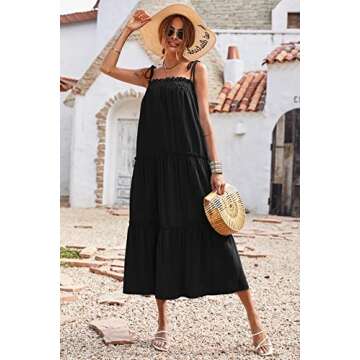 BTFBM 2024 Summer Maxi Dresses for Women, Spaghetti Strap