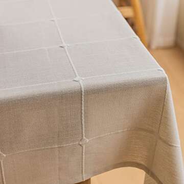 Zobesta Heavyweight Cotton Linen Tablecloth for All Occasions