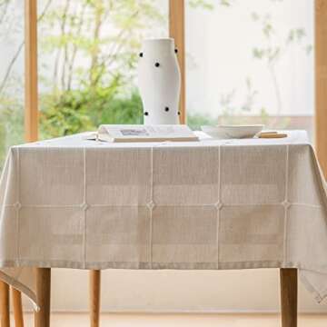 Zobesta Heavyweight Cotton Linen Tablecloth for All Occasions