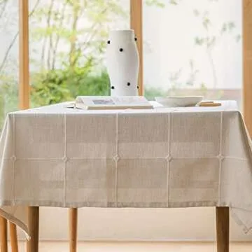 Zobesta Heavyweight Cotton Linen Tablecloth for All Occasions