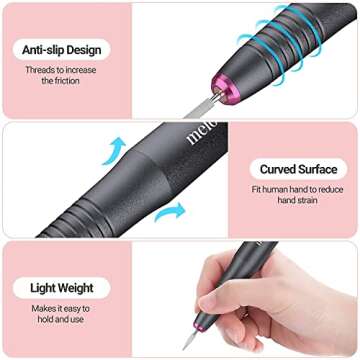 MelodySusie Electric Nail Drill Kit,PC150C Portable Electric Nail File Set for Acrylic Gel Nails, Professional Nail Drill Machine Efile Manicure Pedicure Tools with Nail Drill Bits for Home Salon Use