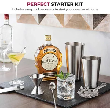 Expert Cocktail Shaker Home Bar Set - 14 Piece Premium Kit