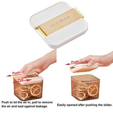 4 PC Food Storage Containers Pantry Container, Airtight Plastic Canisters Food Canisters for Kitchen Pantry Organization and Storage, White