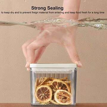 4 PC Food Storage Containers Pantry Container, Airtight Plastic Canisters Food Canisters for Kitchen Pantry Organization and Storage, White