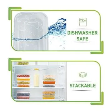 PrepNaturals Food Storage Containers with Lids - Plastic Containers with Lids (50 Pack,17 Ounce)