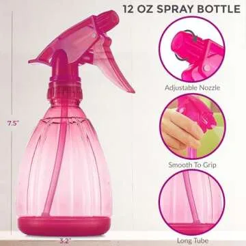 DilaBee Spray Bottles - 12 Oz BPA-Free Multi-Use Pink Spray Bottles for Everyday Needs