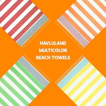 HAVLULAND Beach Towels 6 Pack, Turkish Beach Towel Oversized, 40"x 72" 100% Cotton, Super Absorbent, Pool Towels, Bath Towels, Sand Free Beach Towel, Extra Large, Lightweight, Soft, Travel Towels