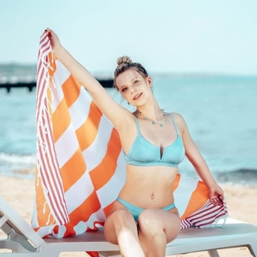 HAVLULAND Beach Towels 6 Pack, Turkish Beach Towel Oversized, 40"x 72" 100% Cotton, Super Absorbent, Pool Towels, Bath Towels, Sand Free Beach Towel, Extra Large, Lightweight, Soft, Travel Towels