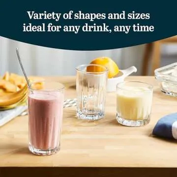 Libbey Brockton Tumbler, Juice and Rocks Glasses Set, Clear, Classic Cut Drinkware Set of 24, Elegan...