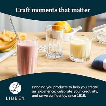 Libbey Brockton Tumbler, Juice and Rocks Glasses Set, Clear, Classic Cut Drinkware Set of 24, Elegant Dishwasher Safe Barware Glasses for Everyday Use