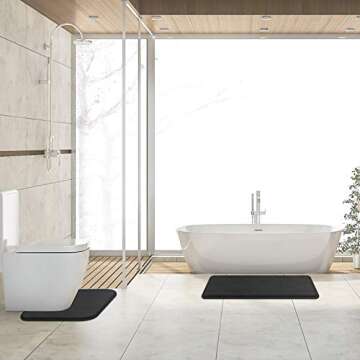 FEELSO Memory Foam Bath Mat Set, Extra Soft 2 Piece Bathroom Rugs Non Slip and Absorbent Mats, 20x31...