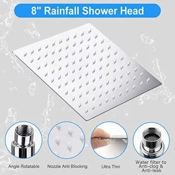Kaqinu 12'' Shower Head – Luxury Rainfall & Handheld Combo for All