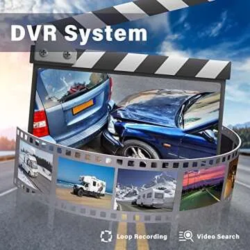 eRapta 1080P Wired Backup Camera System Kit,9" HD DVR Monitor with IP69 Waterproof Reverse/Side View Camera for RV Truck/Semi Box Truck/Trailer A9