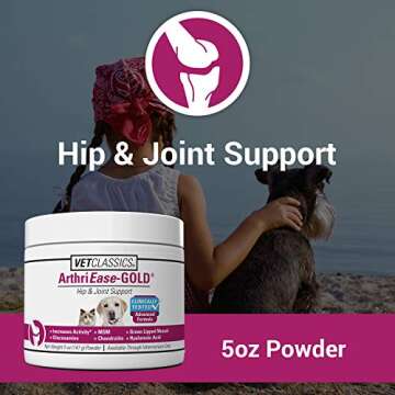 Vet Classics ArthriEase-Gold Hip & Joint Support for Dogs, Cats– Pet Health Supplement Powder – ...